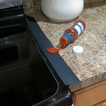 Evelots Stove Counter Gap Filler-Silicone-Spill-Crumb Guard-Washer-Clear-Set//2